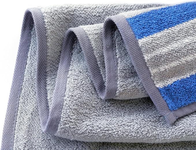 Hand Towels for Bathroom - 14x30 inches, Soft, 100% Cotton, Light-Weight, Light Grey, Set of 4
