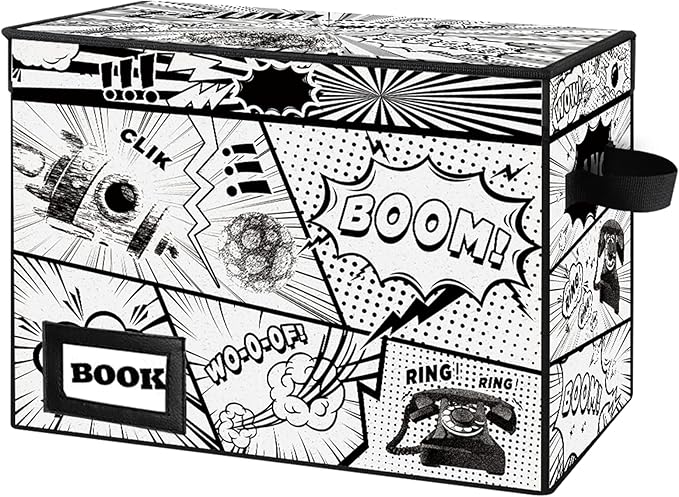Collection Comic Book Storage Boxes, Protector Organizer 15.8" X 7.8" X 11.8" Collapsible Short Box Holds 160-180 Comic Book Heavy Duty Bin Container Holder Shelf