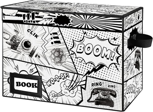 Collection Comic Book Storage Boxes, Protector Organizer 15.8" X 7.8" X 11.8" Collapsible Short Box Holds 160-180 Comic Book Heavy Duty Bin Container Holder Shelf