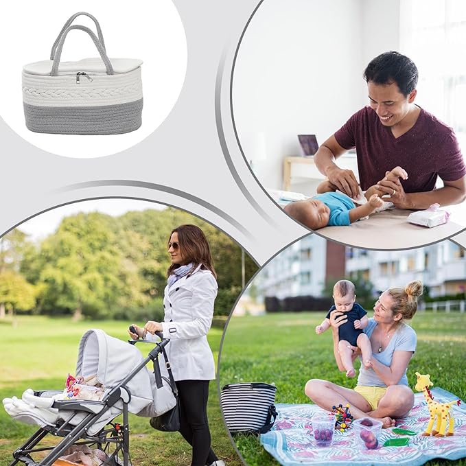Baby Shower Gift Bag, Portable Waterproof Material, 37x26x18.5cm, Nursery Storage Basket, Stroller Organizer Bag, Multi-Pocket Organization, for Travel Car Outdoor Bathroom Bedside Picnic Parent