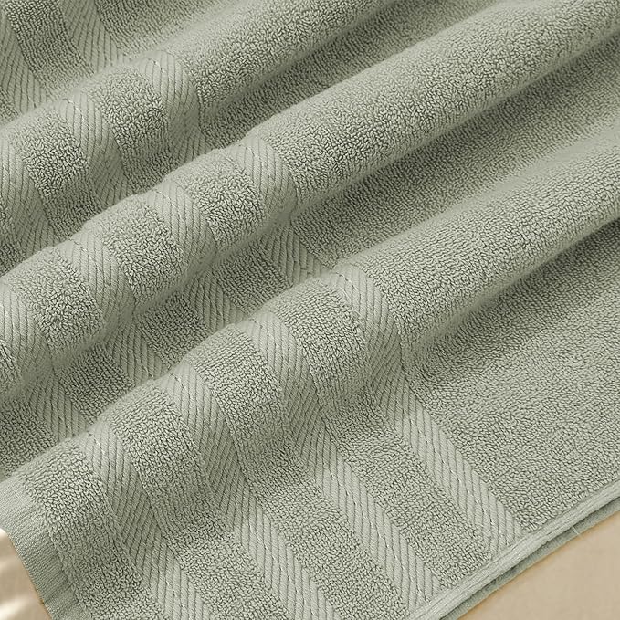 Hearth & Harbor Luxury Hand Towels - 100% Ring Spun Cotton Hand Towels for Bathroom, Shower, Spa, Soft & Absorbent Towels, 4 Piece Set, Sage Green