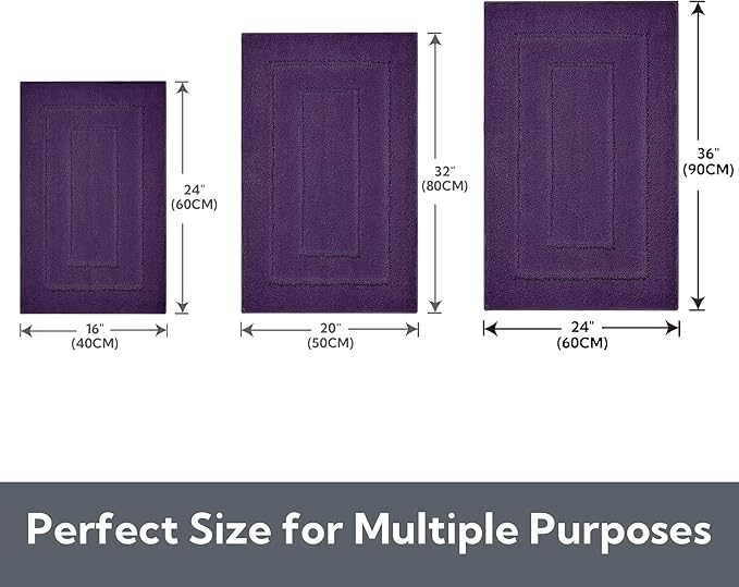 GRANNY SAYS Bathroom Rug Mat,36" x 24" Bath Mats for Bath Non-Slip, Super Soft and Water Absorbent, Microfiber Bath Rugs, Machine Wash Dry, Large Bath Rugs for Bathroom Floor, Purple