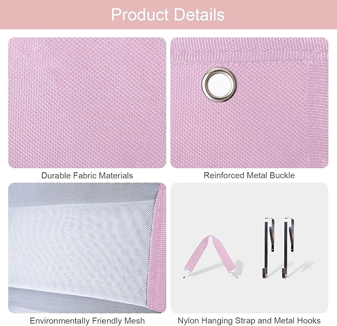 Legging Organizer Storage, 2PCS T Shirt Organizer, Foldable Hanging Closet Organizer Storage with 16 Roll Independent Compartments for Yoga Pants, Tank Top, Towel, Underwear (Pink)
