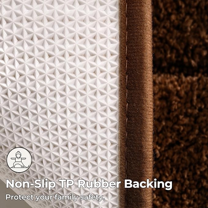 GRANNY SAYS Bathroom Rugs Non Slip 36" x 24", Bath Mats for Bathroom, Super Soft and Water Absorbent, Microfiber Washable Bath Rugs for Bath Floor, Tub and Shower, Brown