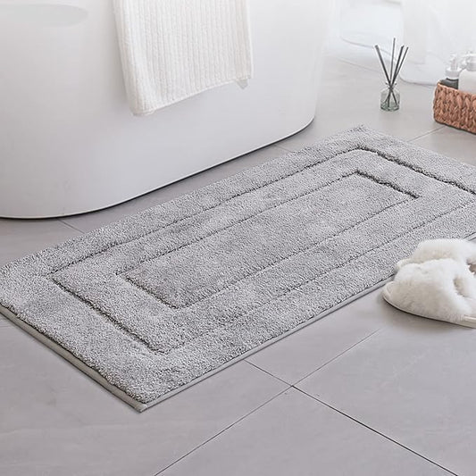 GRANNY SAYS Gray Bathroom Rug Mat, Bath Mats for Bathroom Non-Slip, Super Soft and Water Absorbent, Extra Large Bath Rugs, Microfiber Bath Rugs for Bath Floor, Tub and Shower, 59" x 24"