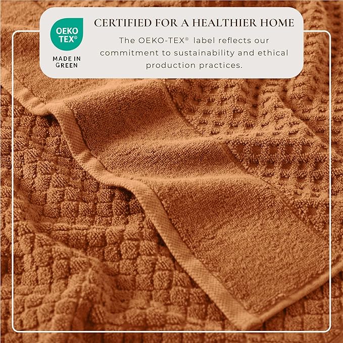 Great Bay Home Oversized Bath Sheets - 100% Cotton 2 Pack 68x35 Extra Large Towel - Absorbent, Durable, Quick-Dry Towels for Bathroom (Copper)