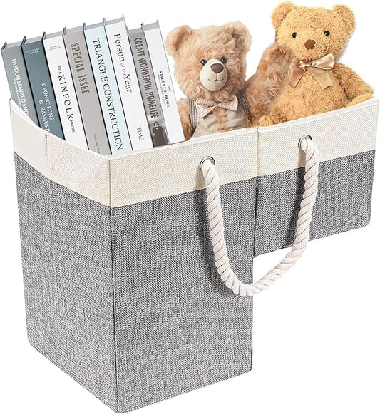 Stair Basket, 16 x 10 x 8 Inches Stair Basket for Stairs with Handle, Clothes Storage Bins, Foldable Staircase Storages Organizer, Versatile Sturdy Bag for Toys, Clothes, Books, Tools