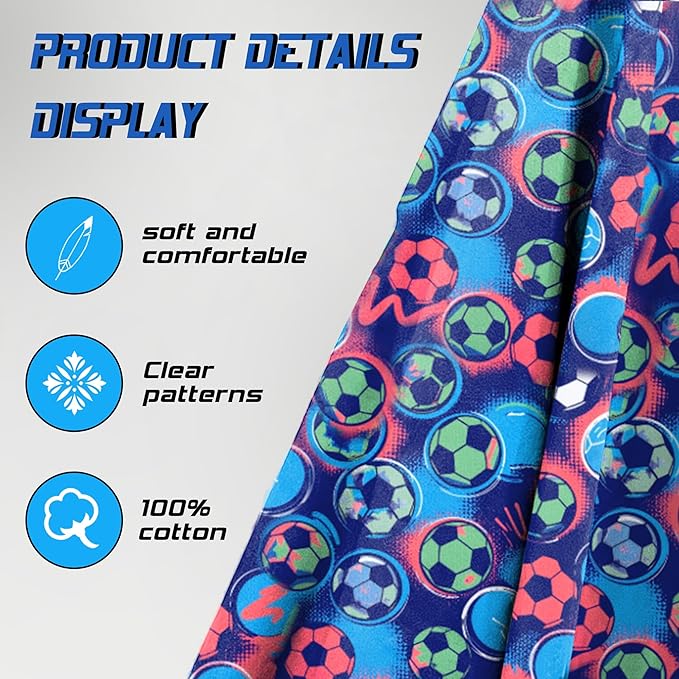 Hooded Towels for Kids -Toddler Beach Towel- Super Absorbent & Quick Dry 100% Cotton 35x60 Inch - to Kid Ages 3-12-Soccer Pattern Design