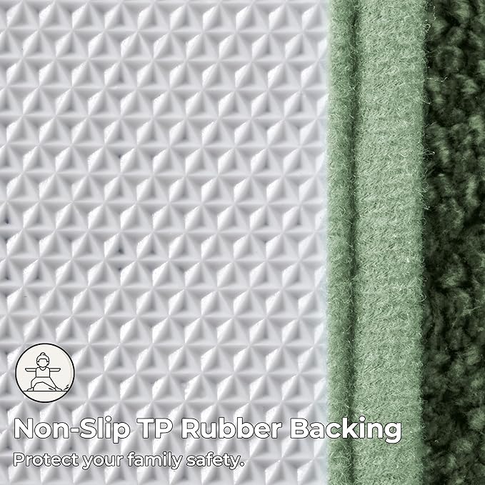 GRANNY SAYS Sage Green Bathroom Rugs Non Slip, 48" x 24", Small Bathroom Rugs Washable，Bath Rugs for Bath，Bath Mats for Bath Floor, Microfiber Bath Mat for Tub, Absorbent Shower Rug
