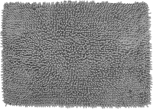 Home Weavers Fantasia Bath Rug 100% Cotton Bathroom Rugs Set, Washable Rug, Soft Cotton Extra Soft and Absorbent Bath Rug, Kitchen Mat, Bath Mat Set, Bath Floor Mat Non Slip, 17"x24" Rectangle, Gray