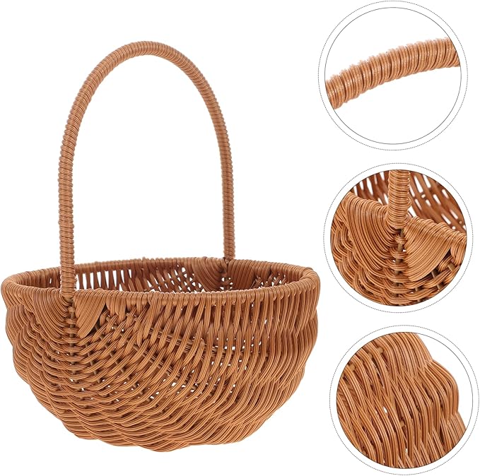 Rectangular Mini Easter Basket with Handle Party Storage for Easter Decor Woven Design for Home Kindergarten Decoration Unique for Friends