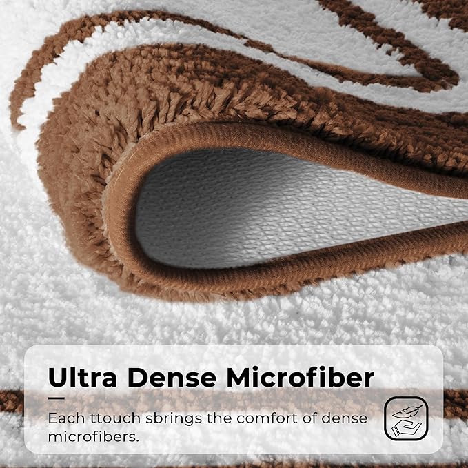 GRANNY SAYS Microfiber Bathroom Rugs Non Slip Washable, Water Absorbent Bath Mats for Tub, Soft Bath Mats for Bathroom Floor & Shower, Bath Rug, 16" x 24", Brown Bath Rugs