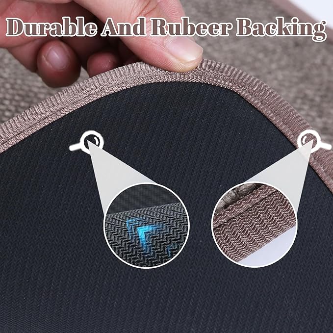 2 Pack Bathroom Rugs, Bath Mats for Bathroom Non Slip Washable, Quick Dry, Water Absorbing, Fits Under Door, Ultra Thin, Rubber Backing, Low Pile, Ideal for Shower, Sink,Oatmeal-24''x16'