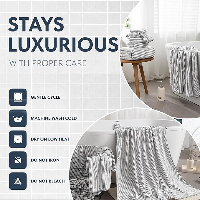 8-Piece Premium Towel Set for Bathroom|2 Oversized Large Bath Sheet,2 Hand Towels,4 Washcloths|Soft Cozy Highly Absorbent Fast Dry Microfiber Shower Towel Set for Hotel Bathroom Essentials,Brown White