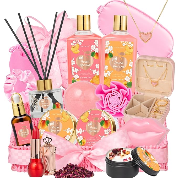 Valentines Day Gifts for Women Gift - 23-Piece Luxury Spa Gift Baskets for Women, Bath and Body Gift Basket for Her, Spa Kit | Perfect for Holiday, Christmas, Birthday, Mothers Day Gifts for Mom