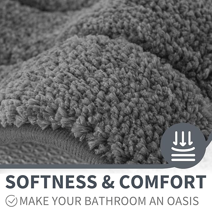 GRANNY SAYS Gray Bathroom Rug Mat, Bath Mats for Bathroom Non-Slip, Super Soft and Water Absorbent, Extra Large Bath Rugs, Microfiber Bath Rugs for Bath Floor, Tub and Shower,59" x 24"