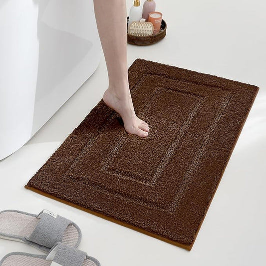 GRANNY SAYS Bathroom Rugs Non Slip 36" x 24", Bath Mats for Bathroom, Super Soft and Water Absorbent, Microfiber Washable Bath Rugs for Bath Floor, Tub and Shower, Brown