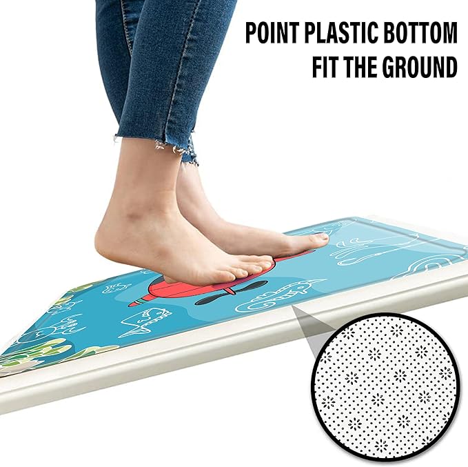 4Pcs Kids Shower Curtain Sets,Boy Bathroom Sets with Waterproof Shower Curtain,Memory Rugs,Non-Slip Rug,Toilet Lid Cover Bath Mat