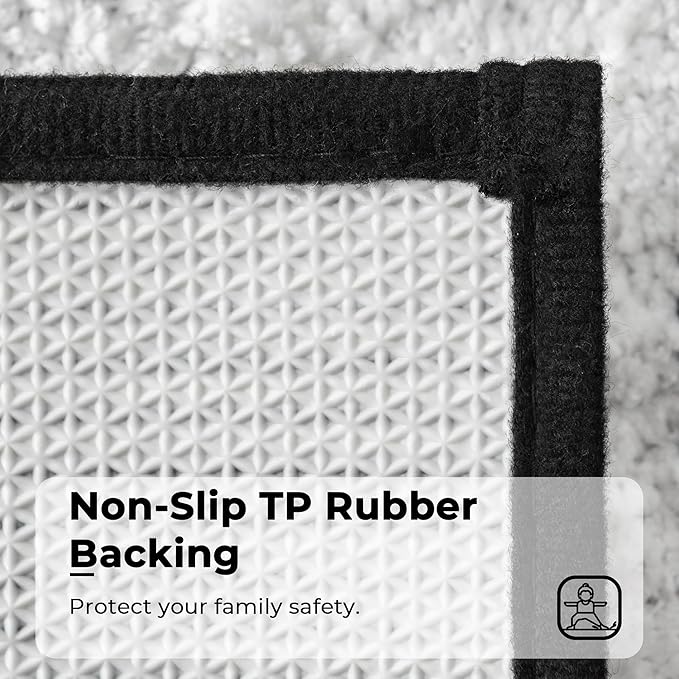 GRANNY SAYS Microfiber Bathroom Rugs Non Slip Washable, Water Absorbent Bathroom Mats for Tub Non Slip, Soft Bath Mats for Floor & Shower, Long Bath Rug, 24" x 48", Black Rug