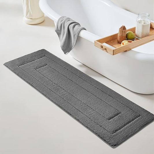 GRANNY SAYS Gray Bathroom Rug Mat, Bath Mats for Bathroom Non-Slip, Super Soft and Water Absorbent, Extra Large Bath Rugs, Microfiber Bath Rugs for Floor, Tub and Shower,59" x 20"