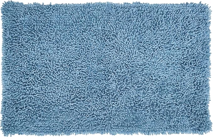 Home Weavers Fantasia Bath Rug 100% Cotton Bathroom Rugs Set, Washable Rug, Soft Cotton Extra Soft and Absorbent Bath Rug, Kitchen Mat, Bath Mat Set, Bath Floor Mat Non Slip, 21"x34" Rectangle, Blue