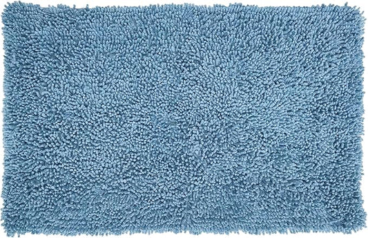 Home Weavers Fantasia Bath Rug 100% Cotton Bathroom Rugs Set, Washable Rug, Soft Cotton Extra Soft and Absorbent Bath Rug, Kitchen Mat, Bath Mat Set, Bath Floor Mat Non Slip, 21"x34" Rectangle, Blue