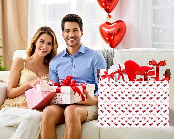 Large Valentine's Day Basket Heart Shaped Storage Bin for Gifts Collapsible Organizer Room Decor (Small Hollow Love)