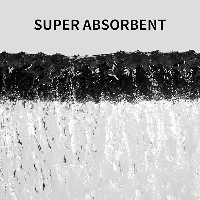 6-Piece Bath Towel Set(30"x60"), 2 Large Bath Towel Sheets, 2 Hand Towels and 2 Washcloths - Highly Absorbent Quick Dry Microfiber,Ultra Soft Towel Set for Bathroom (Black)