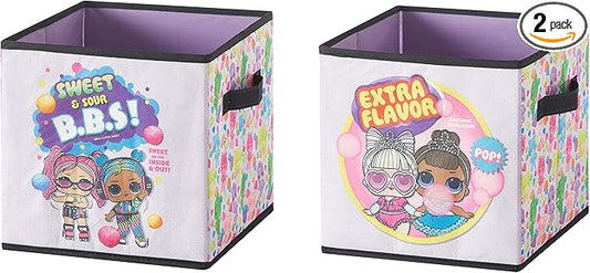 Idea Nuova LOL Surprise Set of Two Spacious Collpasible Storage Cubes, 10"x10"