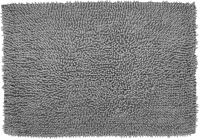 Home Weavers Fantasia Bath Rug 100% Cotton Bathroom Rugs Set, Washable Rug, Soft Cotton Extra Soft and Absorbent Bath Rug, Kitchen Mat, Bath Mat Set, Bath Floor Mat Non Slip, 21"x34" Rectangle, Gray