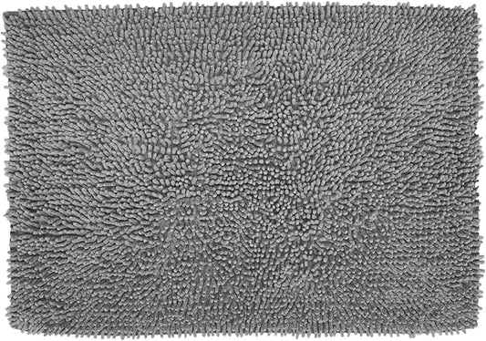 Home Weavers Fantasia Bath Rug 100% Cotton Bathroom Rugs Set, Washable Rug, Soft Cotton Extra Soft and Absorbent Bath Rug, Kitchen Mat, Bath Mat Set, Bath Floor Mat Non Slip, 21"x34" Rectangle, Gray