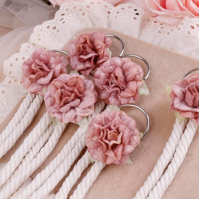 cherrboll Flower Hair Bow Organizer for Baby Girls, 6PCS Floral Hair Clips Holder Headband Hair Accessories Wall Hanging Organizers Storage for Toddler Room Nursery Decor
