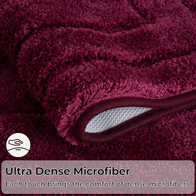 GRANNY SAYS Bathroom Rugs Non Slip, 24"x 48", Bath Rugs for Bathroom Washable, Bath Mats for Floor, Microfiber Bath Mat for Tub, Absorbent Bath Rugs for Shower Room, Strawberry Red