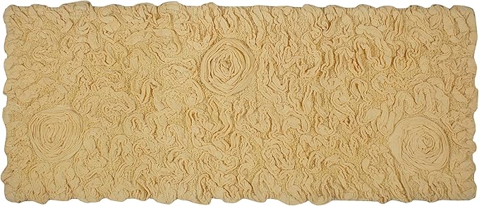 Home Weavers Bell Flower Collection 100% Cotton Tufted Bath Rugs, Extra Soft and Absorbent Bath Rugs, Non-Slip Bath Mats, Machine Washable, Bath Mats for Bathroom Floor and Tub, 21"x54" Runner, Yellow