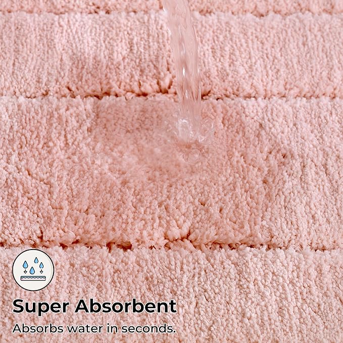 GRANNY SAYS Pink Bathroom Rugs Non Slip Washable, 24"x 36" Soft Bath Mats for Bathroom, Microfiber Shag Rug, Absorbent Bath Floor Mat, Large Bath Rug for Shower, Tub, Bedroom