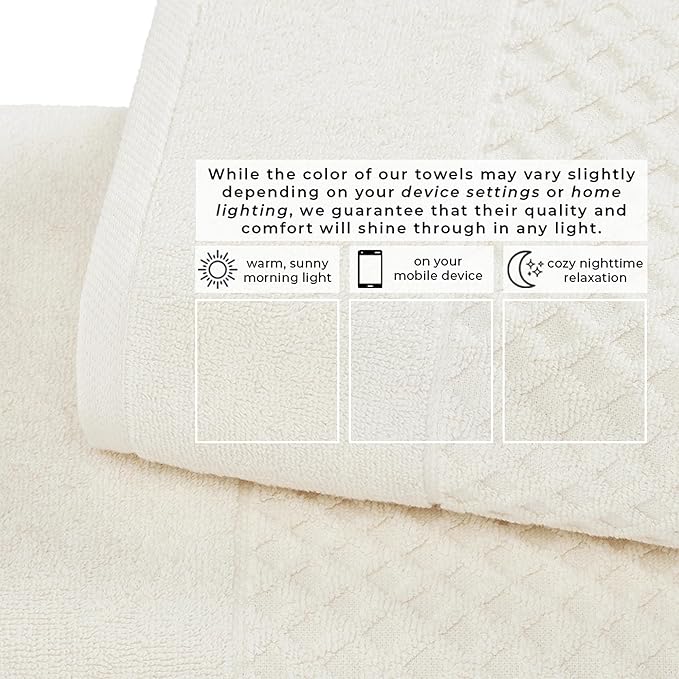 Great Bay Home Oversized Bath Sheets - 100% Cotton 2 Pack 68x35 Extra Large Towel - Absorbent, Durable, Quick-Dry Towels for Bathroom (Ivory)