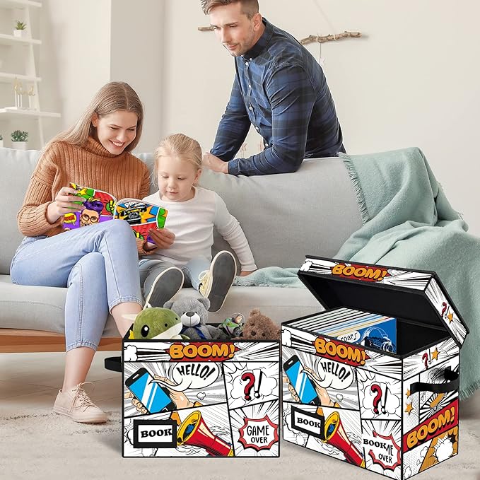 Collection Comic Book Storage Boxes, Protector Organizer 15.8" X 7.8" X 11.8" Collapsible Short Box Holds 160-180 Comic Book Heavy Duty Bin Container Holder Shelf