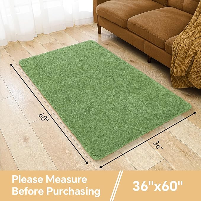 Hunter Green Bathroom Rugs 36"x60" - Extra Large Microfiber Bath Mat, Non Slip Absorbent and Washable Bathroom Rug, Plush Fluffy Floor Mat - Ideal for Spacious Bathrooms or Bedrooms