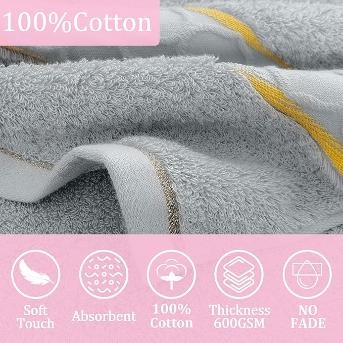 32"X64" Large Turkish Poncho Towels for Big Kids (8-14Years), 100% Cotton | Thick 600GSM | Absorbent | Large | Bathrobes for Boys | Girls | Teens, Perfect for Swim | Bathroom | Pool | Gifts,Light Gray