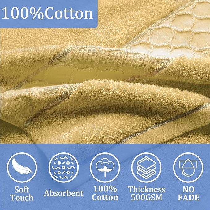 32"X64" Large Turkish Poncho Towels for Kids(8-14Years),Oversized 100% Cotton Thick (600GSM) Absorbent Bath Robe for Boy | Girl | Teens , Perfect for Swimming | Bathing | Beach | Gifts,Gold
