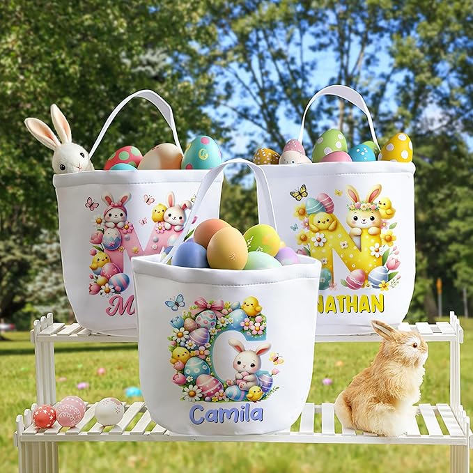 callie Personalized Easter Basket Stuffers, Custom Initial and Name on Basket Stuffers, Easter Bonus Gifts Brithday Gifts for Family Son Daughter (Cartoon Easter Basket)