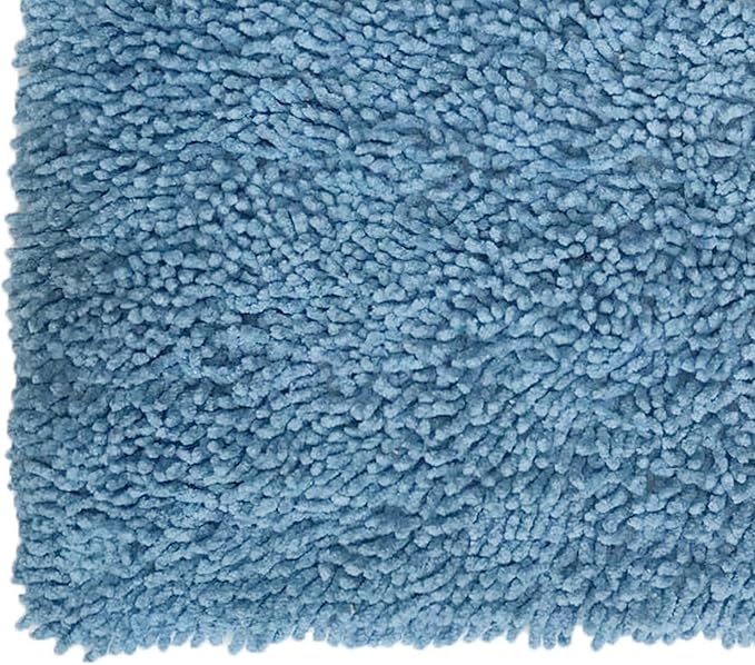 Home Weavers Fantasia Bath Rug 100% Cotton Bathroom Rugs Set, Bathroom Décor, Washable Rug, Extra Soft and Absorbent bath Rug, Kitchen Mat, Bath Mat Set, Bath Floor Mat Non Slip, 20"x20" Contour, Blue