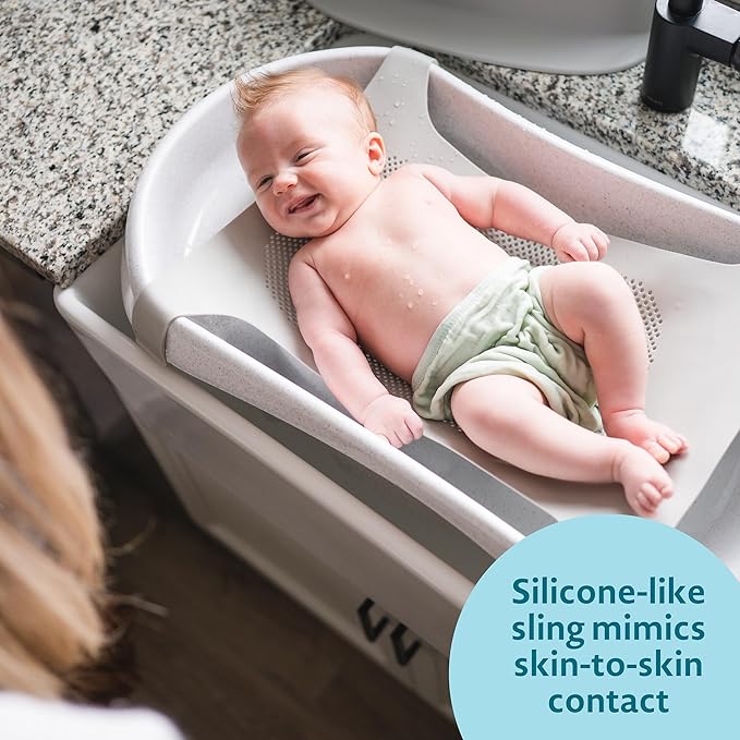 The First Years Rain Shower Baby Spa Bathtub Set – Includes Infant Sling, Soothing Spray Shower Head, Fresh Water Tank and Built-in Soft Brush – 3-in-1 Newborn to Toddler Design –Baby Bath Essentials