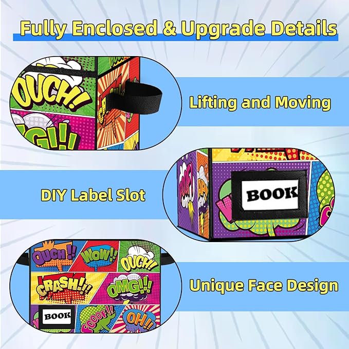 2 Pack Collection Comic Book Storage Boxes, Protector Organizer 15.8" X 7.8" X 11.8" Collapsible Short Box Holds 160-180 Comic Book Heavy Duty Bin Container Holder Shelf