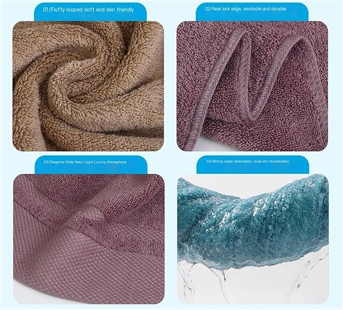 3 Pack Cotton Bath Towels, Soft and Absorbent, Long Staple Cotton Face Hand Towels(Brown)