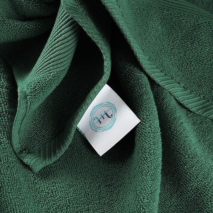 Hearth & Harbor Bath Mat Towels - 100% Ring Spun Cotton Luxury Towels - Ultra Soft & Highly Absorbent, Bathroom Towels, Floor Mat - Hunter Green