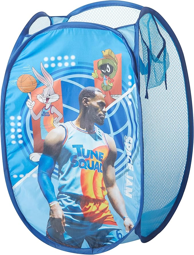SPACE JAM: A New Legacy Pop Up Laundry Storage Hamper with Handles, 21"H x 13"L x 13"W