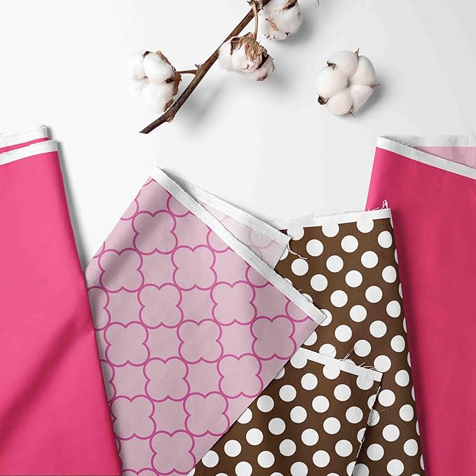Bacati - Large Storage Tote Butterflies Pink/Chocolate Girls 14 x 14 x 10 inches