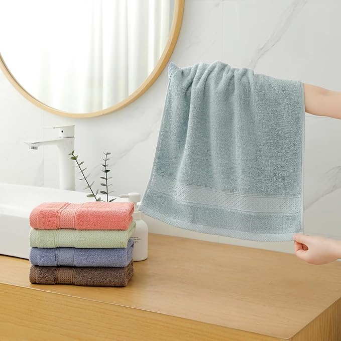 6 Pack Hand Towel Set, 16 by 25 inches, 100% Cotton Ultra Soft and Highly Absorbent, Quick Drying, for Hotels, Spa, Bathroom