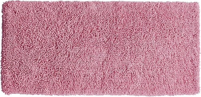 Home Weavers Fantasia Bath Rug 100% Cotton Bathroom Rugs Set, Bathroom Décor, Washable Rug, Extra Soft and Absorbent Bath Rug, Kitchen Mat, Bath Mat Set, Bath Floor Mat Non Slip, 21"x54" Runner, Pink